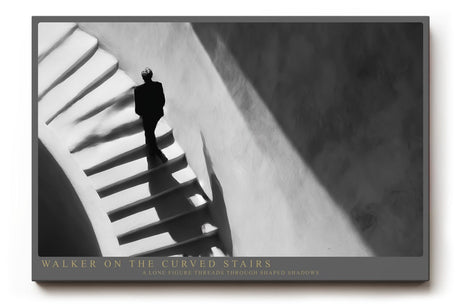 Paul Sinus Wandbild 120x80cm Schwarz Weiss Treppe mit Figur moderne Architektur Fotografie Wanddekoration