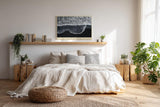 Paul Sinus Wandbild 120x80cm Schwarz Weiss Wellen Luftaufnahme Strand Minimalistische Meereskunst