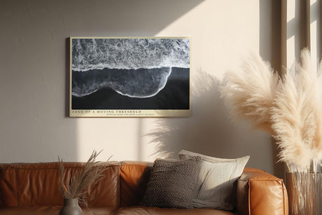 Paul Sinus Wandbild 120x80cm Schwarz Weiss Wellen Luftaufnahme Strand Minimalistische Meereskunst