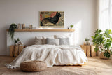 Paul Sinus Wandbild 120x80cm Schwarze Katze im Vintage Stil – Künstlerische Illustration mit dekorativem Retro Hintergrund