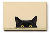 Paul Sinus Wandbild 120x80cm schwarze Katze mit gelben Augen minimalistisches Tierportraet moderne Katzenkunst stilvolle Wanddekoration fuer Wohnzimmer Büro
