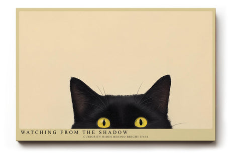 Paul Sinus Wandbild 120x80cm schwarze Katze mit gelben Augen minimalistisches Tierportraet moderne Katzenkunst stilvolle Wanddekoration fuer Wohnzimmer Büro