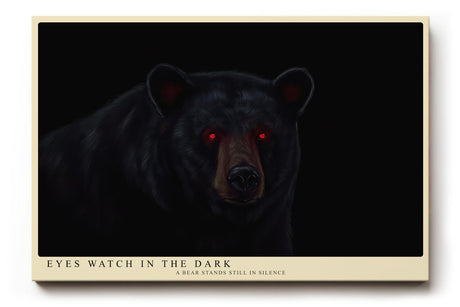 Paul Sinus Wandbild 120x80cm Schwarzer Baer Tierportrait Dunkle Natur Kunst Dramatisches Tiermotiv Kunstdruck Poster Grosse Wanddekoration fuer Wohnzimmer Büro