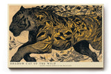 Paul Sinus Wandbild 120x80cm Schwarzer Panther im Blätterwald – Ausdrucksstarke Tierkunst mit natürlicher Dynamik