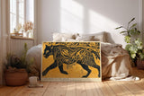 Paul Sinus Wandbild 120x80cm Schwarzer Panther in Goldener Natur Moderne Tierkunst Wanddekoration