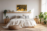 Paul Sinus Wandbild 120x80cm Schwarzer Panther in Goldener Natur Moderne Tierkunst Wanddekoration