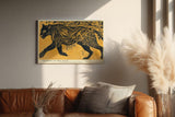 Paul Sinus Wandbild 120x80cm Schwarzer Panther in Goldener Natur Moderne Tierkunst Wanddekoration