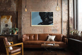 Paul Sinus Wandbild 120x80cm schwarzer Panther Tierportrait moderne Wildtier Fotografie stilvolle Wanddekoration fuer Wohnzimmer Büro