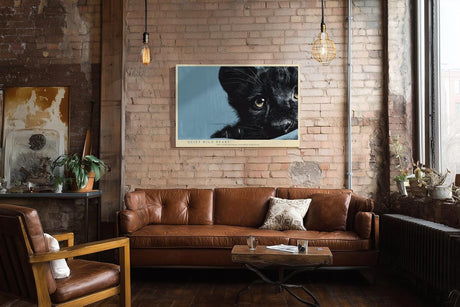 Paul Sinus Wandbild 120x80cm schwarzer Panther Tierportrait moderne Wildtier Fotografie stilvolle Wanddekoration fuer Wohnzimmer Büro