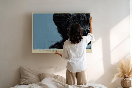 Paul Sinus Wandbild 120x80cm schwarzer Panther Tierportrait moderne Wildtier Fotografie stilvolle Wanddekoration fuer Wohnzimmer Büro