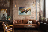 Paul Sinus Wandbild 120x80cm Schwimmender Markt Thailand Asiatische Flusslandschaft mit Booten und bunten Fruechten Atmosphaerische Reise Kunst