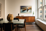 Paul Sinus Wandbild 120x80cm Schwimmender Markt Thailand Asiatische Flusslandschaft mit Booten und bunten Fruechten Atmosphaerische Reise Kunst