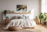 Paul Sinus Wandbild 120x80cm Schwimmender Markt Thailand Asiatische Flusslandschaft mit Booten und bunten Fruechten Atmosphaerische Reise Kunst