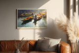 Paul Sinus Wandbild 120x80cm Schwimmender Markt Thailand Asiatische Flusslandschaft mit Booten und bunten Fruechten Atmosphaerische Reise Kunst
