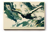 Paul Sinus Wandbild 120x80cm Schwimmer im Schmetterlingsstil moderne Sport Kunst dynamische Unterwasser Wanddekoration