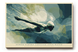 Paul Sinus Wandbild 120x80cm Schwimmer unter Wasser moderne Sport Illustration dynamische Wanddekoration