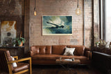 Paul Sinus Wandbild 120x80cm Schwimmer unter Wasser moderne Sport Illustration dynamische Wanddekoration