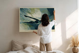 Paul Sinus Wandbild 120x80cm Schwimmer unter Wasser moderne Sport Illustration dynamische Wanddekoration