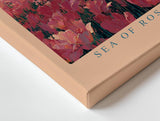 Paul Sinus Wandbild 120x80cm Sea of Rose Blooms rosa Blumenfeld Landschaft moderne Natur Kunst Poster für Wohnzimmer Schlafzimmer Büro