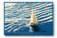 Paul Sinus Wandbild 120x80cm Segelboot Illustration modernes Meer Motiv blau beige minimalistische Ozean Kunst Segelyacht Bild stilvolle