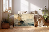 Paul Sinus Wandbild 120x80cm Segelboot Meer Aquarell Stil Maritime Kunst Ruhige Ozean Landschaft Kunstdruck Poster Grosse Wanddekoration fuer Wohnzimmer Büro Schlafzimmer