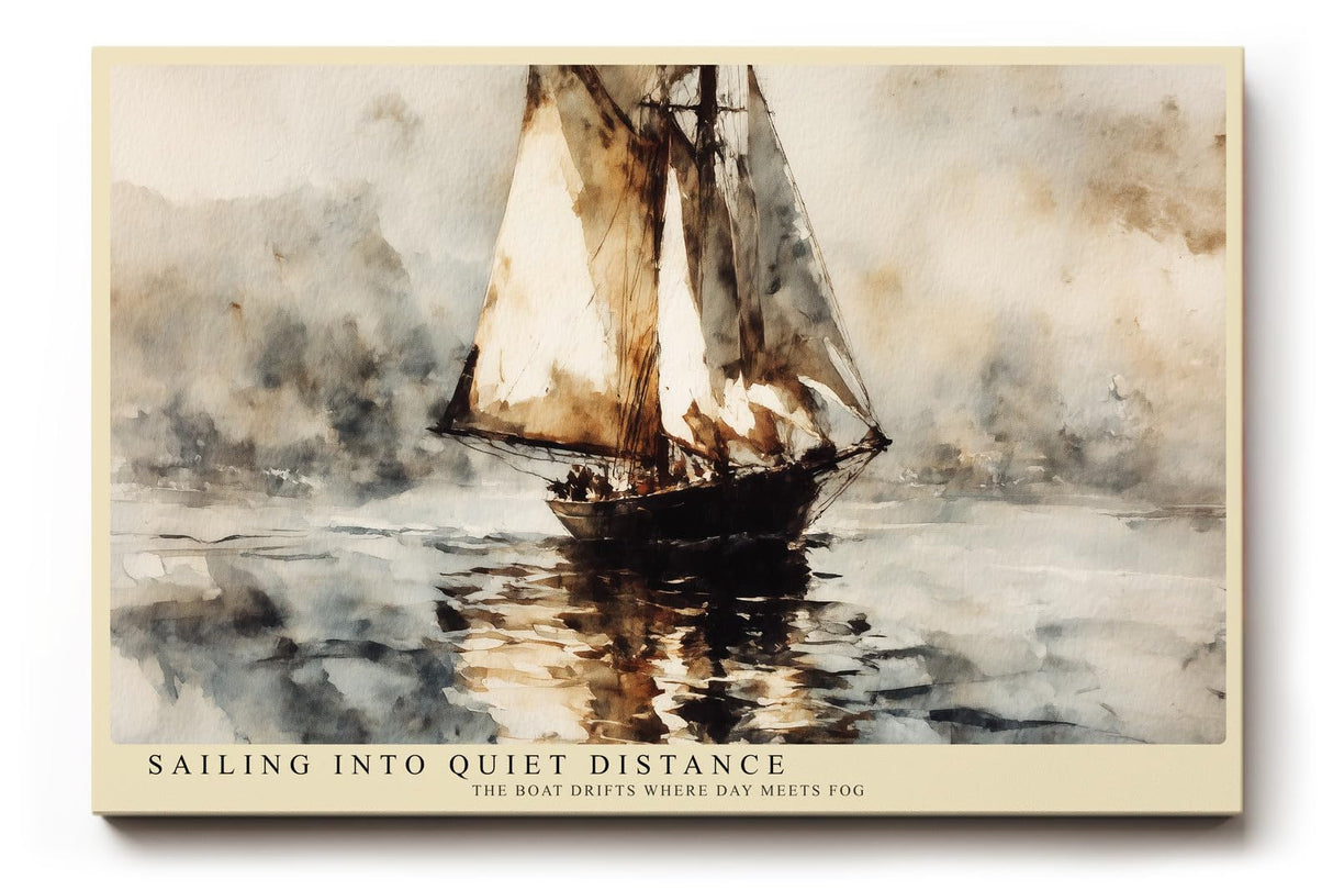 Paul Sinus Wandbild 120x80cm Segelboot Meer Landschaft Kunst Aquarell Stil Maritime Szene