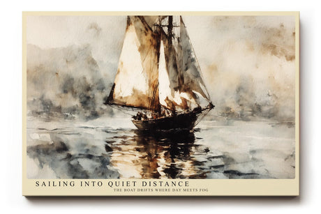 Paul Sinus Wandbild 120x80cm Segelboot Meer Landschaft Kunst Aquarell Stil Maritime Szene