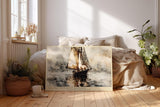 Paul Sinus Wandbild 120x80cm Segelboot Meer Landschaft Kunst Aquarell Stil Maritime Szene