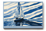 Paul Sinus Wandbild 120x80cm Segelboot Meer minimalistische maritime Illustration blau weiß moderne Seefahrt Kunst stilvolle