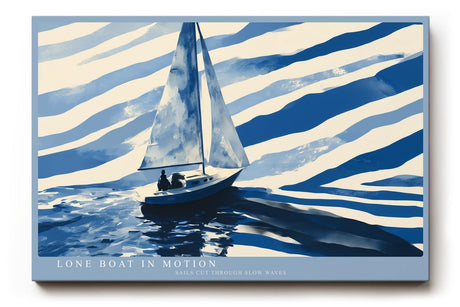 Paul Sinus Wandbild 120x80cm Segelboot Meer minimalistische maritime Illustration blau weiß moderne Seefahrt Kunst stilvolle