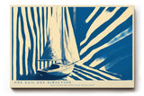 Paul Sinus Wandbild 120x80cm Segelboot moderne Illustration blau beige grafisches Meer Motiv minimalistisches Segelyacht Kunstbild stilvolle