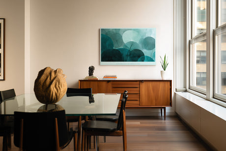 Paul Sinus Wandbild Shades of Calming Green Abstract Botanical Serenity in Teal Tones