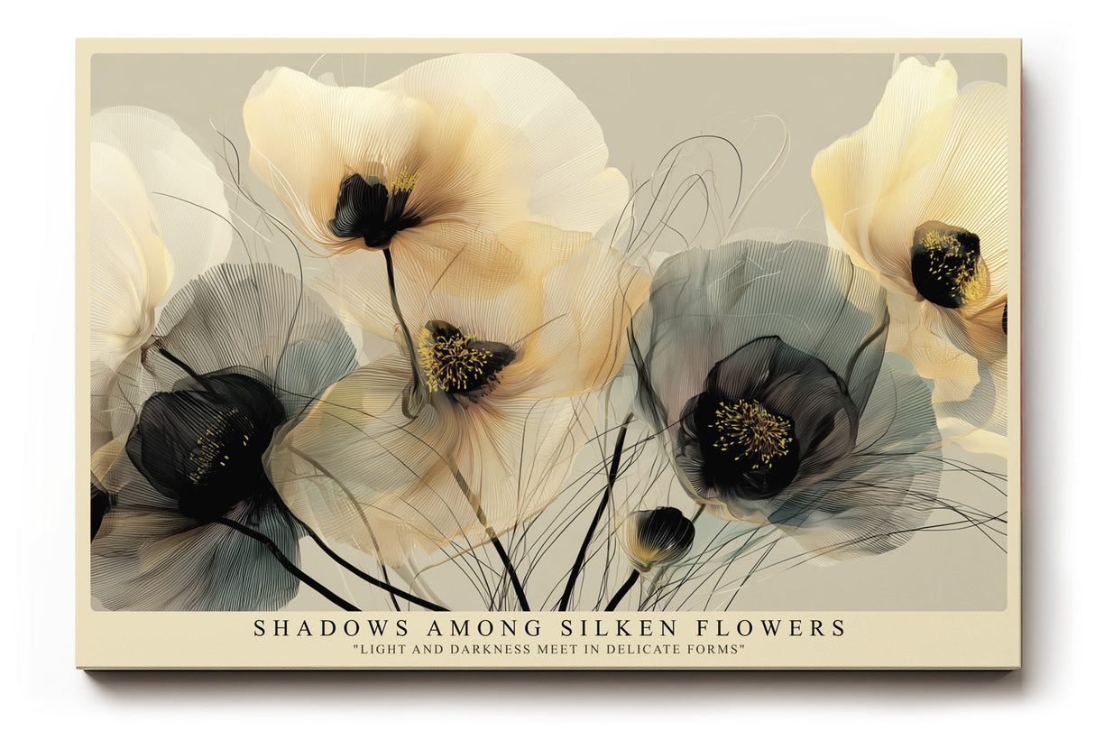 Paul Sinus Wandbild Shadows Among Silken Flowers – Zarte Eleganz und poetische Schönheit in floraler Leichtigkeit