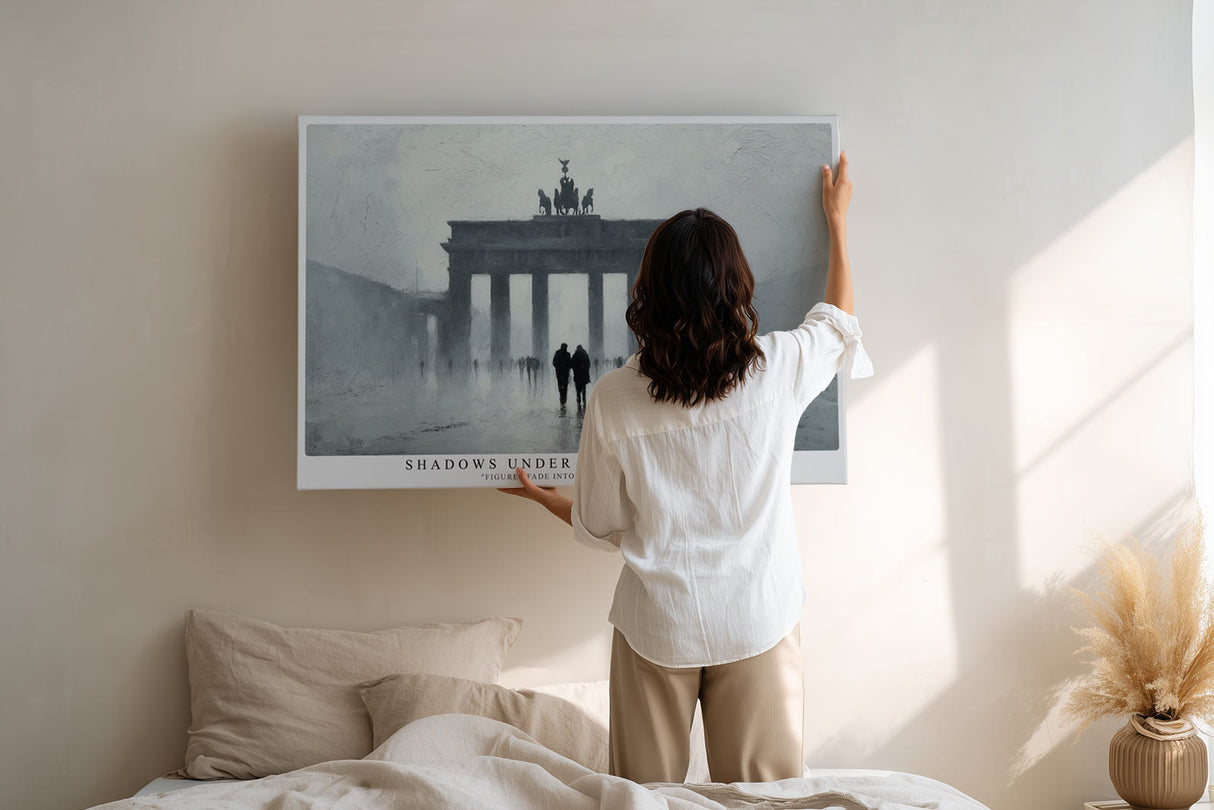 Paul Sinus Wandbild Shadows Under the Berlin Sky Figures Fade into History and Mist