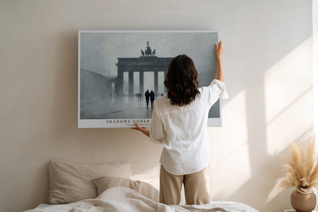 Paul Sinus Wandbild Shadows Under the Berlin Sky Figures Fade into History and Mist