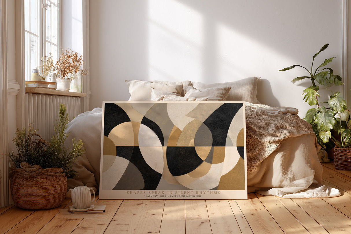Paul Sinus Wandbild Shapes Speak in Silent Rhythms Abstract Harmony in Neutral Tones