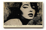 Paul Sinus Wandbild 120x80cm She Owns the Shadow Schwarz Weiss Frauenportrait Vintage Stil Kunst fuer Wohnzimmer Schlafzimmer und Büro