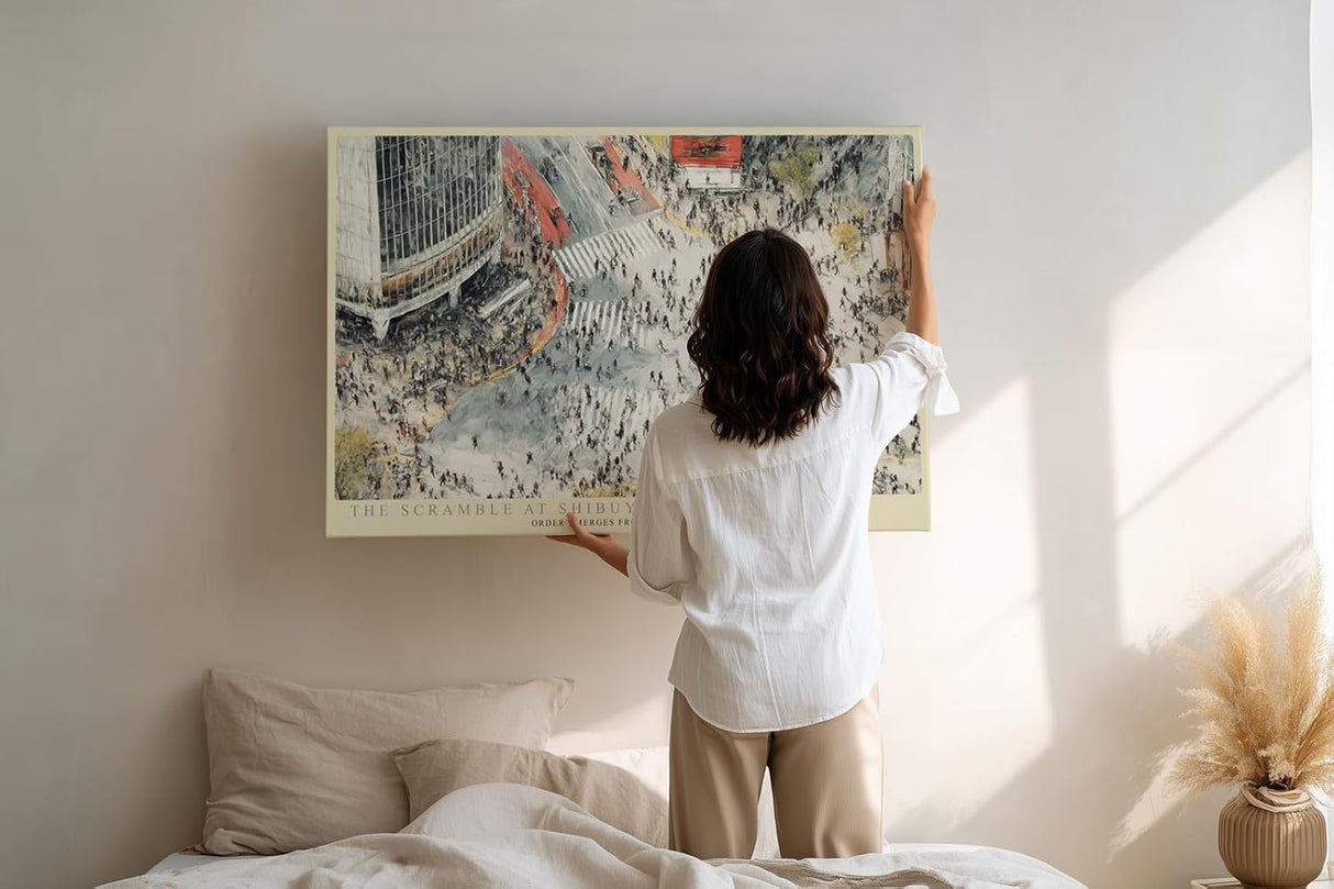 Paul Sinus Wandbild 120x80cm Shibuya Kreuzung Tokio Urbane Stadt Szene Moderne Metropolen Kunst