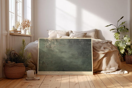 Paul Sinus Wandbild 120x80cm Silence in Green Tones abstrakte Strukturkunst in grünen Farbtönen modernes Poster für Wohnzimmer Büro