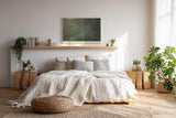 Paul Sinus Wandbild 120x80cm Silence in Green Tones abstrakte Strukturkunst in grünen Farbtönen modernes Poster für Wohnzimmer Büro