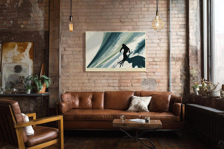 Paul Sinus Wandbild 120x80cm Skifahrer auf offener Piste moderne Wintersport Illustration mit dynamischer Bewegung