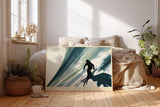Paul Sinus Wandbild 120x80cm Skifahrer auf offener Piste moderne Wintersport Illustration mit dynamischer Bewegung