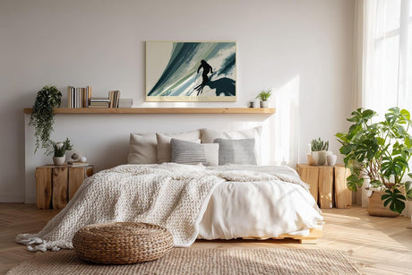 Paul Sinus Wandbild 120x80cm Skifahrer auf offener Piste moderne Wintersport Illustration mit dynamischer Bewegung