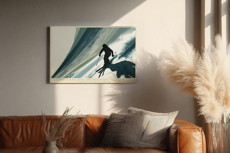 Paul Sinus Wandbild 120x80cm Skifahrer auf offener Piste moderne Wintersport Illustration mit dynamischer Bewegung