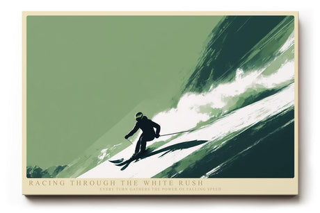 Paul Sinus Wandbild 120x80cm Skifahrer im Abfahrtsmoment moderne Wintersport Kunst mit dynamischer Bewegung