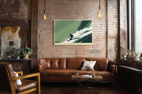 Paul Sinus Wandbild 120x80cm Skifahrer im Abfahrtsmoment moderne Wintersport Kunst mit dynamischer Bewegung