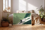 Paul Sinus Wandbild 120x80cm Skifahrer im Abfahrtsmoment moderne Wintersport Kunst mit dynamischer Bewegung