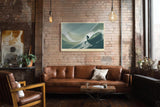 Paul Sinus Wandbild 120x80cm Skifahrer in Bewegung moderne Wintersport Illustration dynamische Wanddekoration