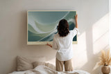 Paul Sinus Wandbild 120x80cm Skifahrer in Bewegung moderne Wintersport Illustration dynamische Wanddekoration