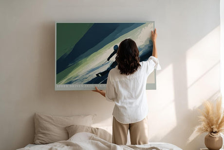 Paul Sinus Wandbild 120x80cm Skifahrer in schneller Abfahrt moderne Wintersport Kunst mit dynamischer Bewegung